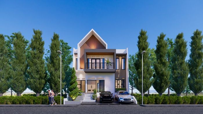 foto tampak rumah tipe sunflower 180/189 perumahan LAPALMA RESIDENCE