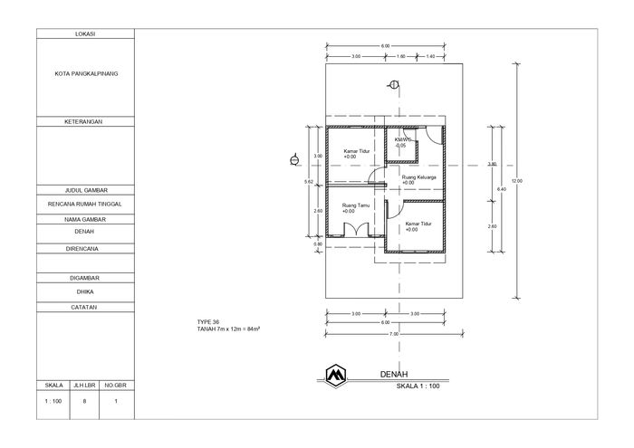 foto denah rumah tipe 36 M2 perumahan PERUMAHAN SINAR MAS