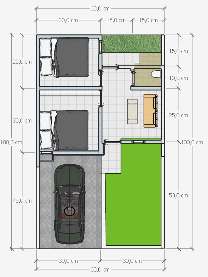 foto denah rumah tipe 30/60 perumahan Grand Madinah