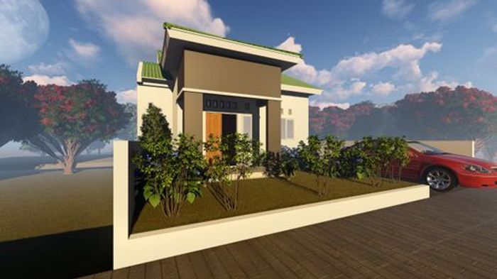 foto tampak rumah tipe 39 perumahan PALM HIGHLAND VILLAGE
