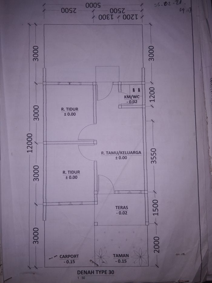 foto denah rumah tipe 30 perumahan GRAHA MULIA KARANGAWEN 4