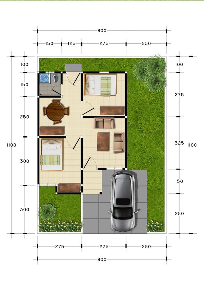 foto denah rumah tipe 36 perumahan GREEN 7 MERITAI TAHAP 2