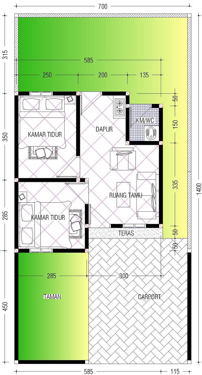 foto denah rumah tipe 36 perumahan Perumahan Bulu Bulava Indah II
