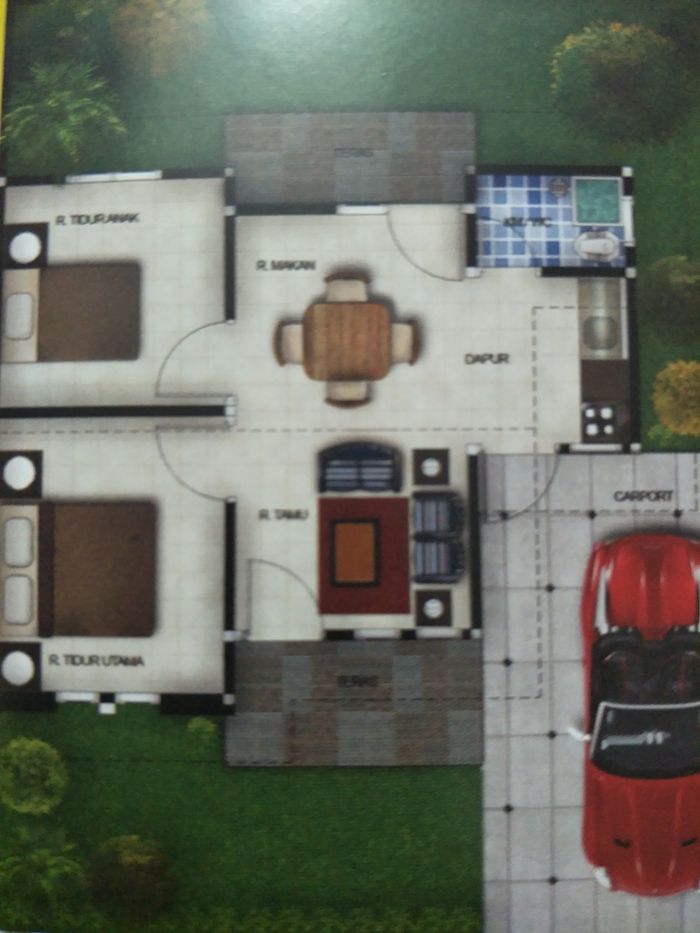 foto denah rumah tipe RSH perumahan Budi Luhur Regency Tahap 2