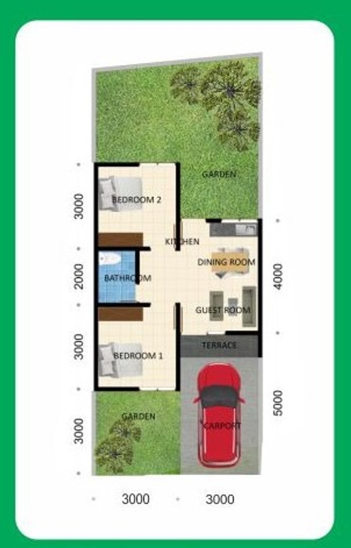 foto denah rumah tipe 36 perumahan Perumahan Griya Soka Permai