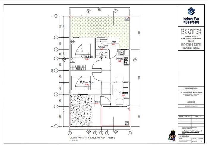 foto denah rumah tipe Nusantara perumahan KOKOH CITY TAHAP 2 Ext