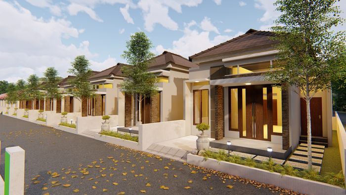 foto tampak rumah tipe 45 perumahan SENTOSA REGENCY