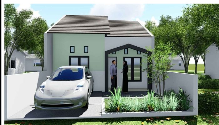 foto tampak rumah tipe Standard perumahan Permata Indah Cijerah