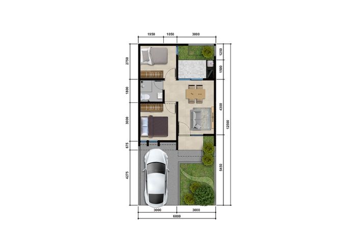 foto denah rumah tipe EMERALD 1 perumahan THE MANZIL BOGOR/PT. PENTA CIPTA ANUGRAH