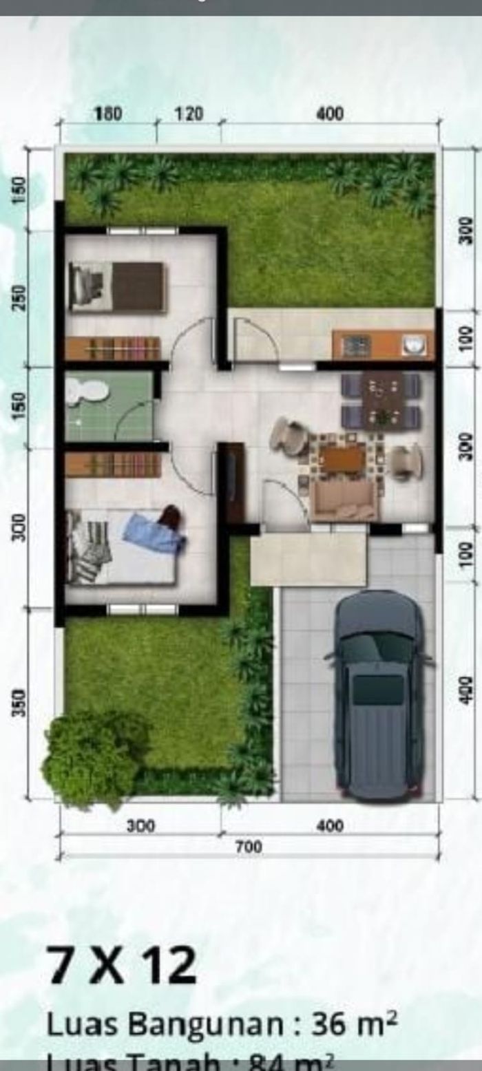 foto denah rumah tipe RE36/132 perumahan MODERNLAND CILEJIT