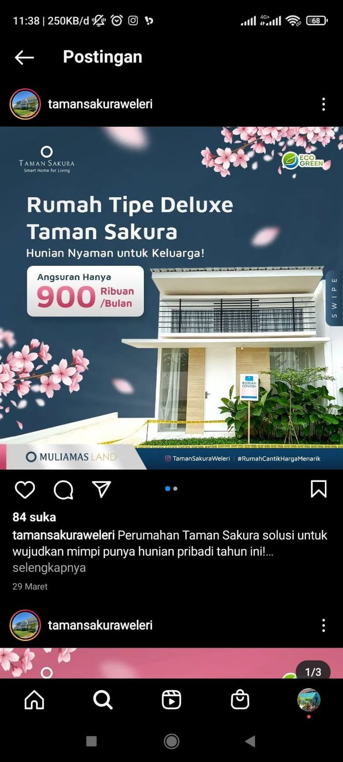 foto tampak rumah tipe Deluxe perumahan Taman Sakura