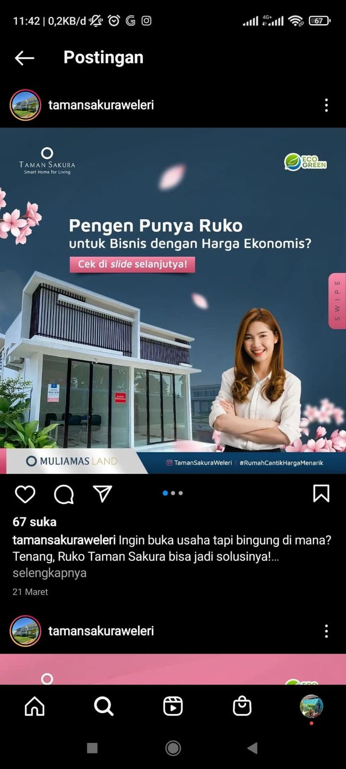 foto tampak rumah tipe Kios perumahan Taman Sakura