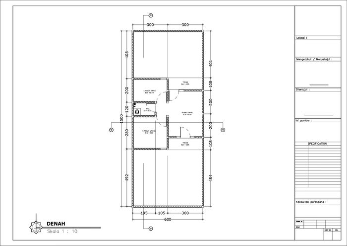 foto denah rumah tipe 36 (BLOK B) perumahan GRAHA NURHAMDI