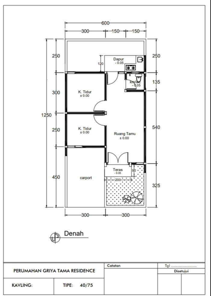 foto denah rumah tipe 40 perumahan GRIYA TAMA RESIDENCE