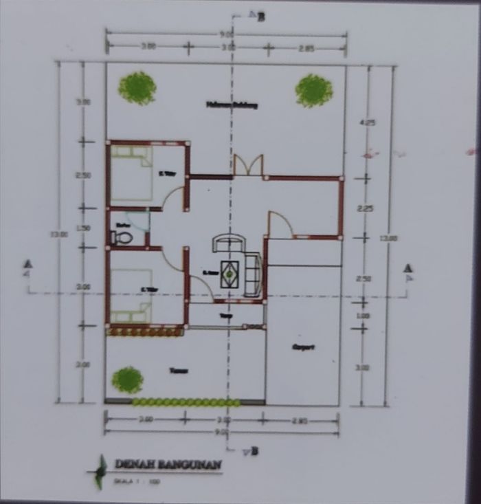 foto denah rumah tipe 45/117 perumahan LAKSITA RESIDENCE 2