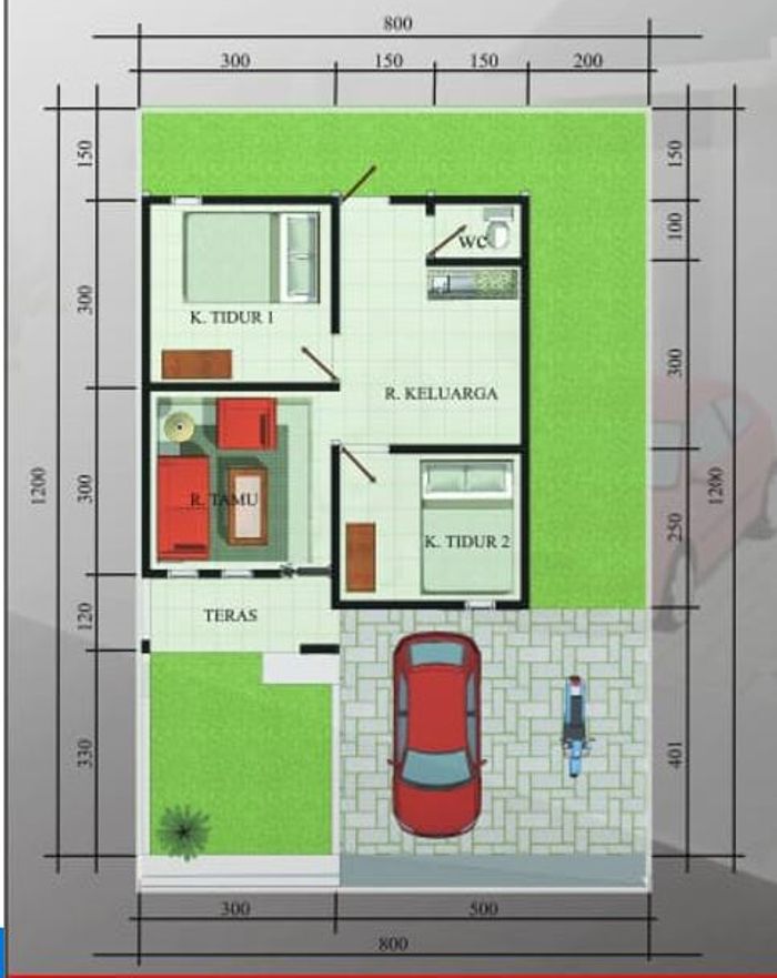 foto denah rumah tipe 36 perumahan SULTRA HILLS RESIDENCE