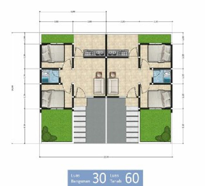 foto denah rumah tipe 30/60 perumahan Perumahan Alam Cikadu Indah Residence