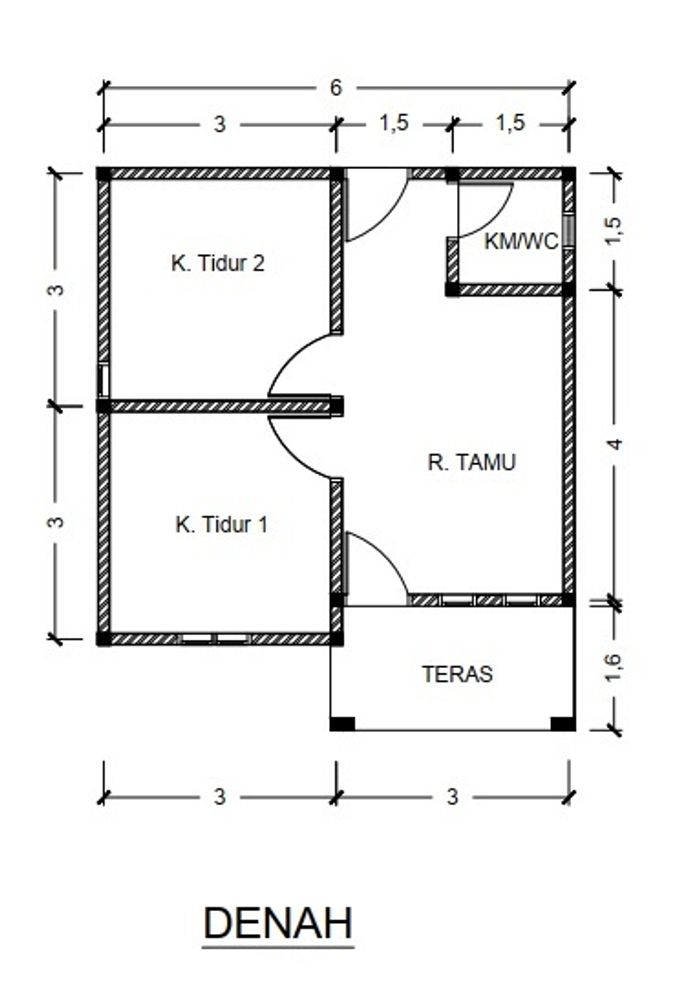 foto denah rumah tipe 36 perumahan KING LAND V BLOK M