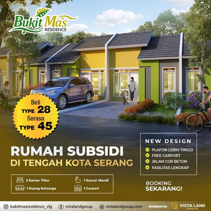 foto tampak rumah tipe 28/70 perumahan Bukit Mas Residence