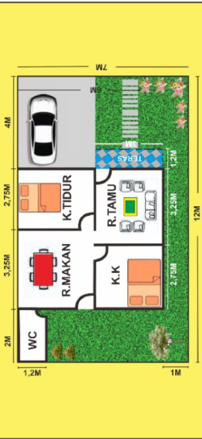 foto denah rumah tipe 36 perumahan SOKKO BAMPA PERMAI 3