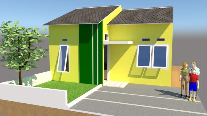 foto tampak rumah tipe 36 perumahan GREEN AHAZ SUKAMULYA