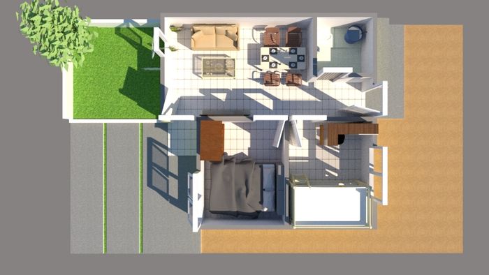 foto denah rumah tipe 36 perumahan GREEN AHAZ SUKAMULYA