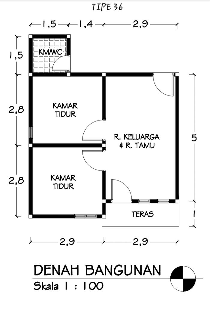 foto denah rumah tipe 36 perumahan CITRA BARITO 4