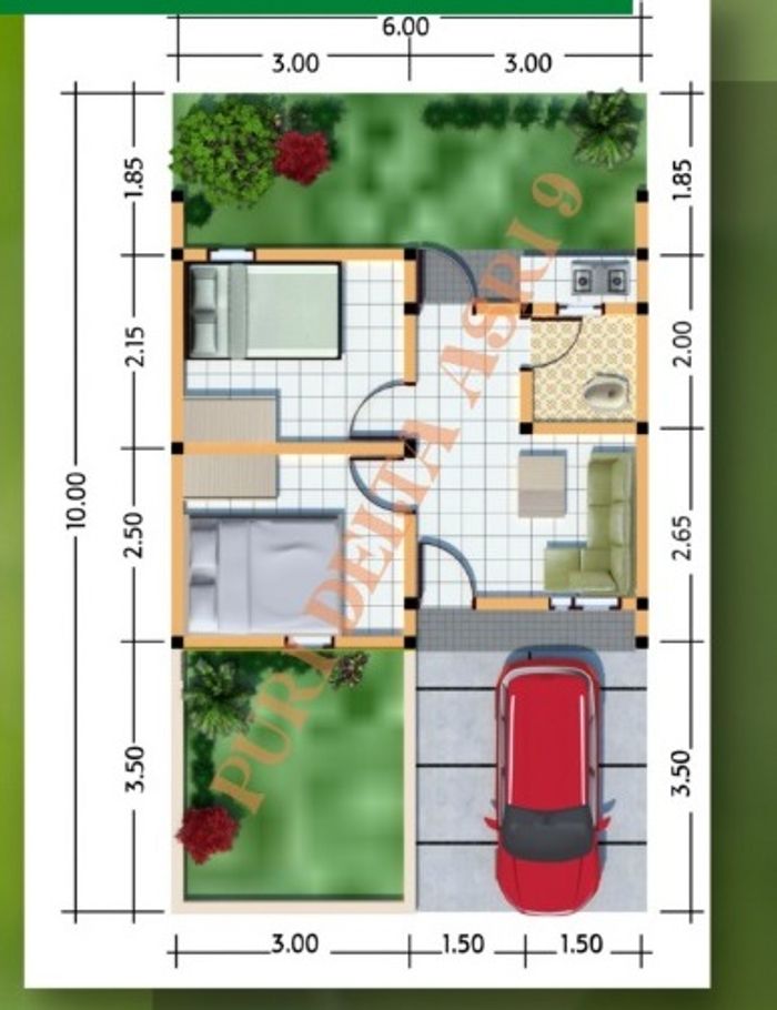 foto denah rumah tipe 28/60 perumahan PURI DELTA ASRI 9