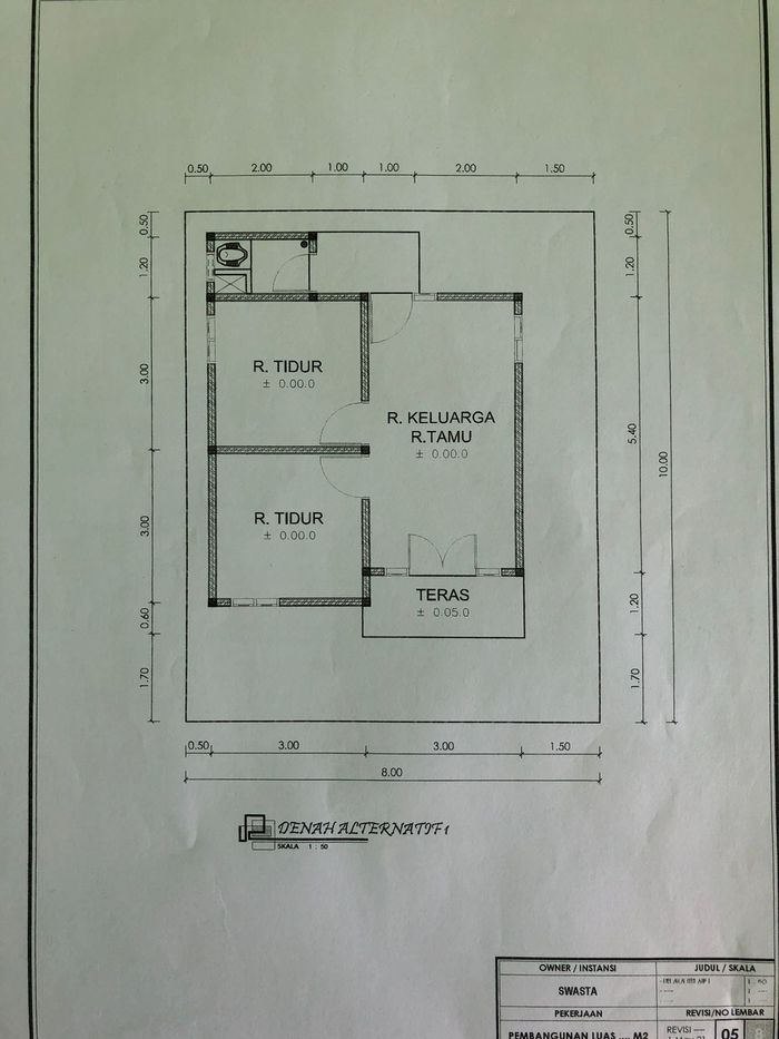 foto denah rumah tipe 36 perumahan BERKAH BANUA PERMAI