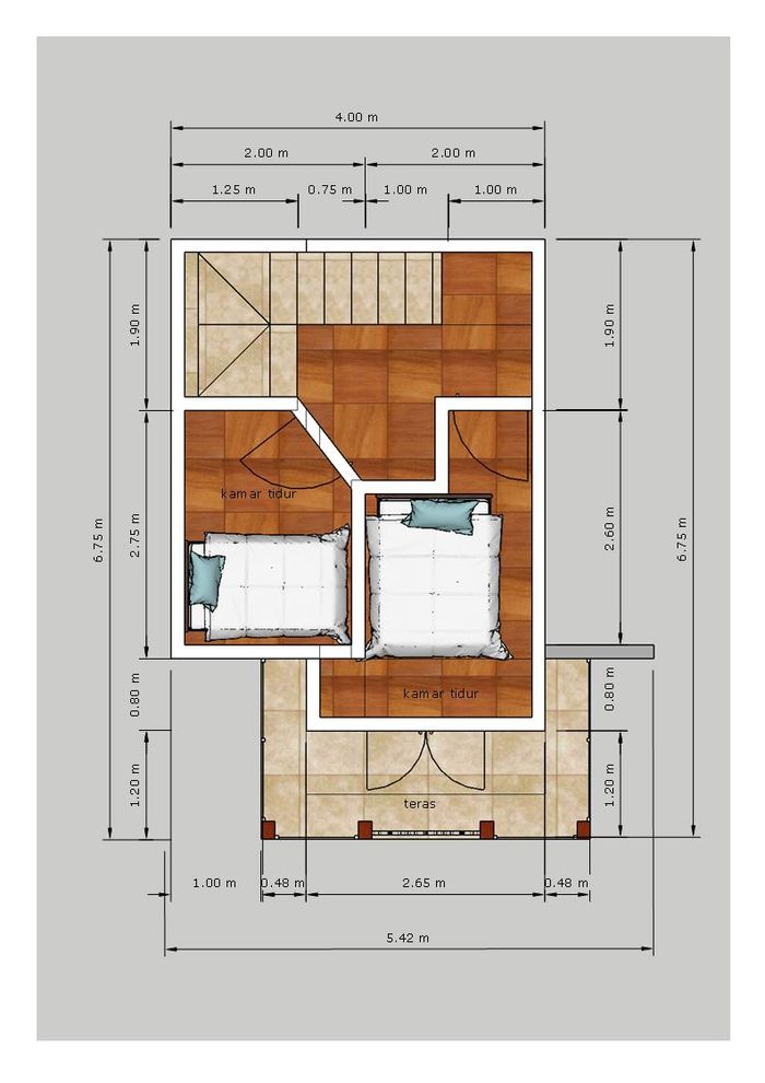 foto denah rumah tipe 46/72 perumahan GRAND BANDARA
