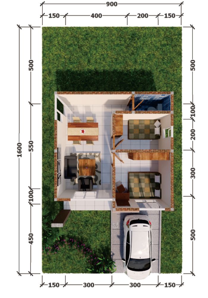 foto denah rumah tipe 36 perumahan GREEN AULIA