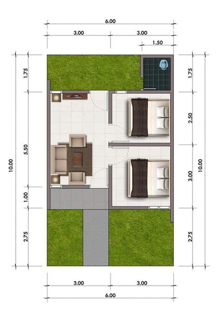 foto denah rumah tipe 36 perumahan ROYAL PANGLEGUR