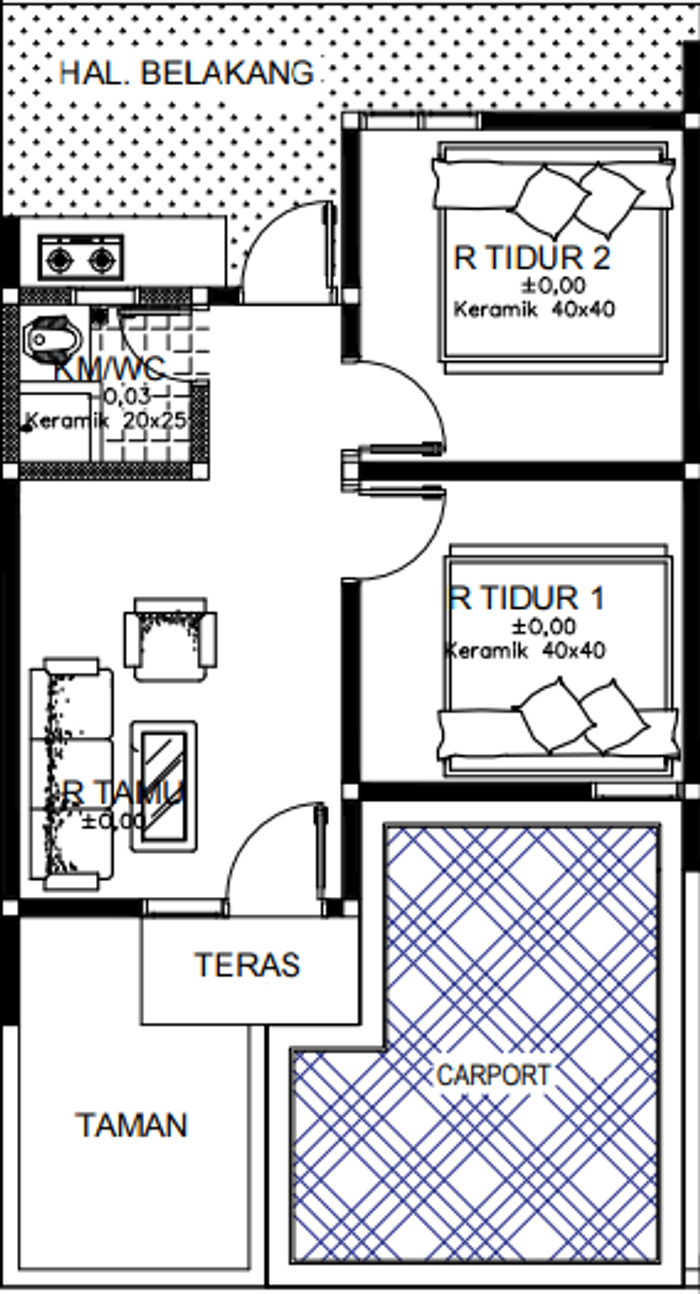 foto denah rumah tipe 30/72 perumahan BUMI CATUR SIWI SANGKURIANG 2