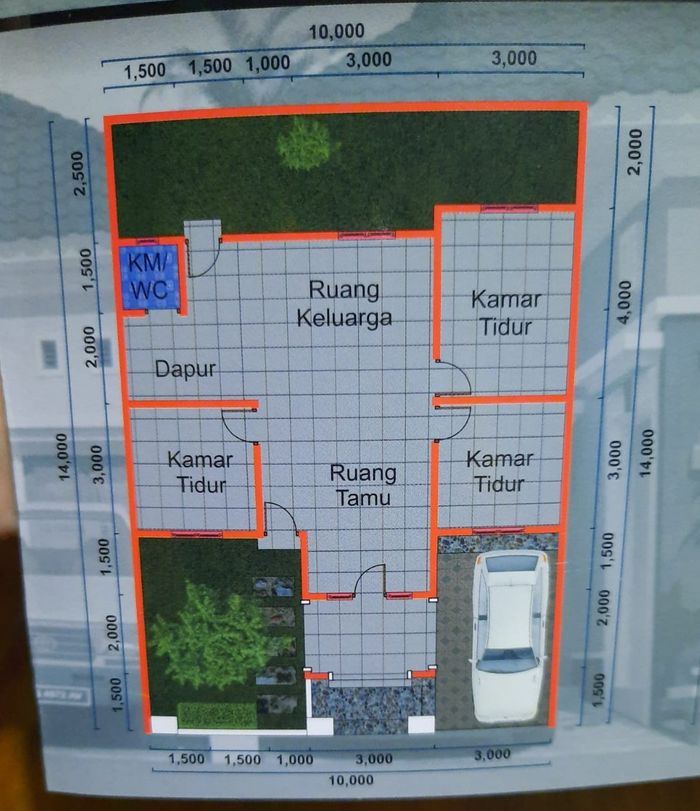 foto denah rumah tipe 80 perumahan PURI KEDATON