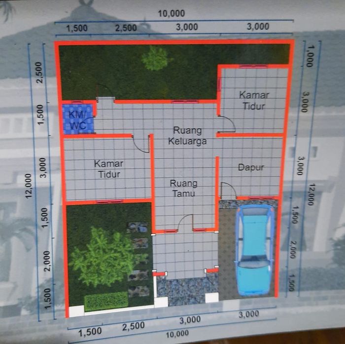foto denah rumah tipe 60 perumahan PURI KEDATON