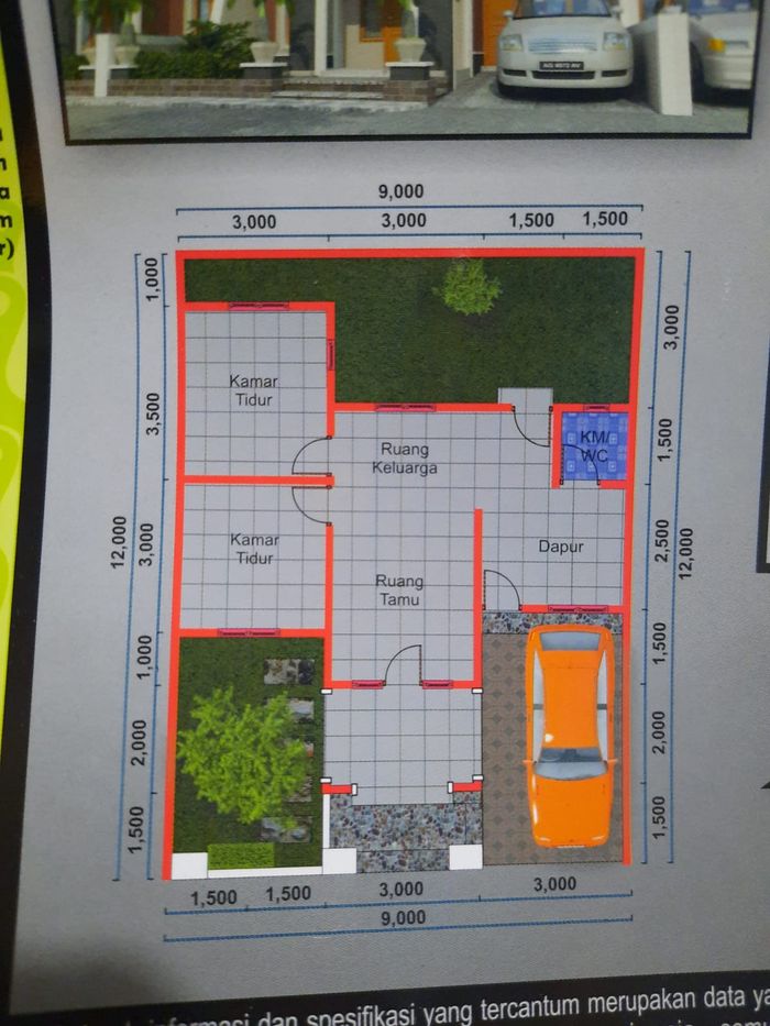 foto denah rumah tipe 54 perumahan PURI KEDATON