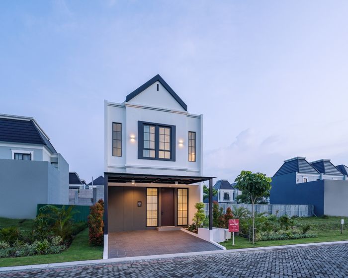 foto tampak rumah tipe VIOLA DELUXE perumahan OAKWOOD PARK CITRALAND 2