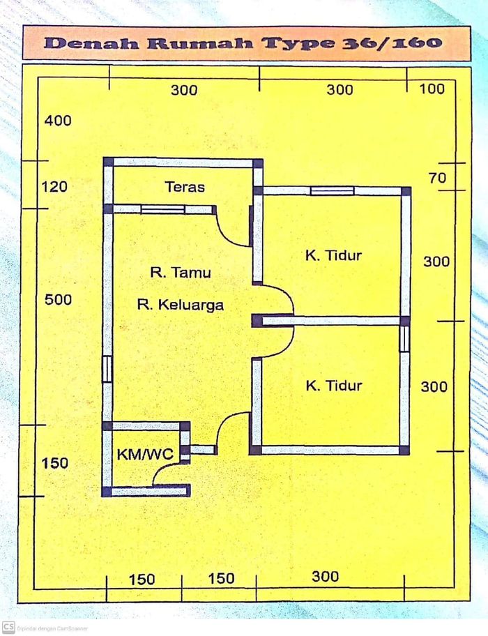 foto denah rumah tipe 36 perumahan MUSTIKA GRIYA PERMAI BLOK B