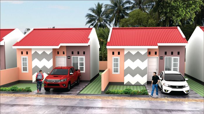 foto tampak rumah tipe 36/100 perumahan AURA RESIDENCE