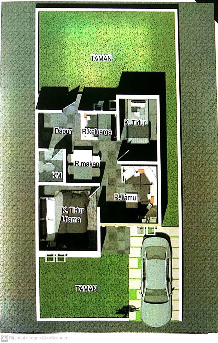 foto denah rumah tipe 36 RSH TAPAK perumahan Griya Hannah Asri 1