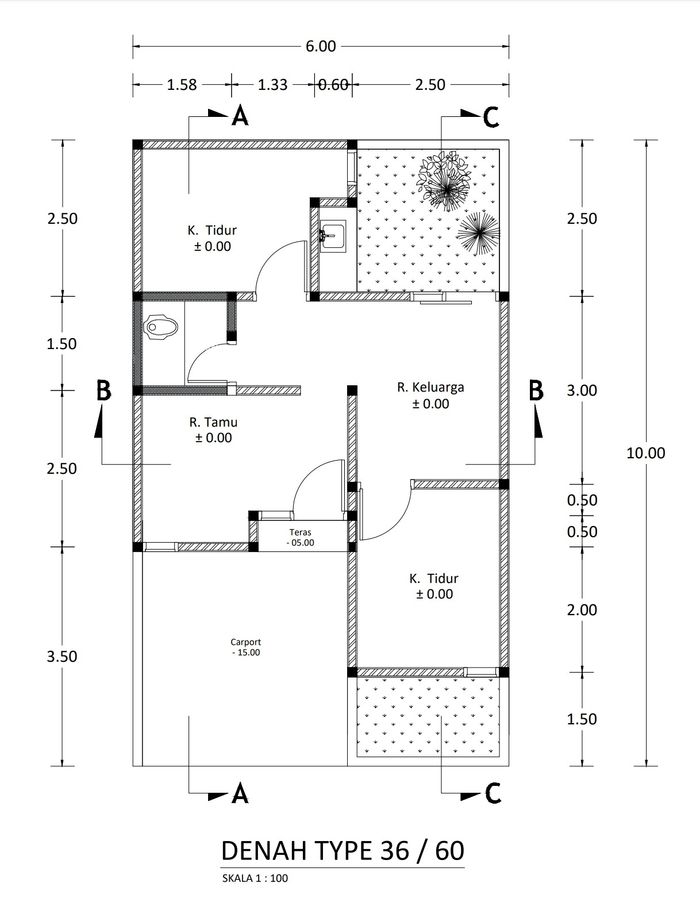 foto denah rumah tipe 36 perumahan KELAPA GADING RESIDENCE TAHAP IV