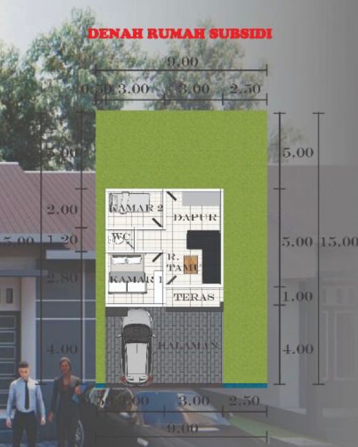 foto denah rumah tipe TULIP perumahan MAHERA RESIDENCE 1