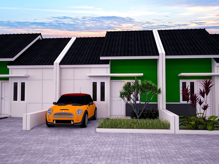 foto tampak rumah tipe 36 (subsidi) perumahan Mutiara Biru Residence