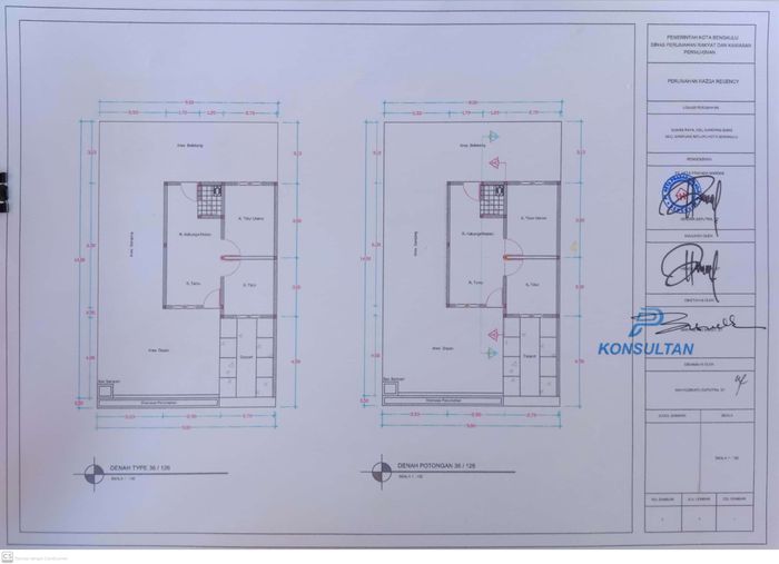 foto denah rumah tipe 36 perumahan Razqa Regency