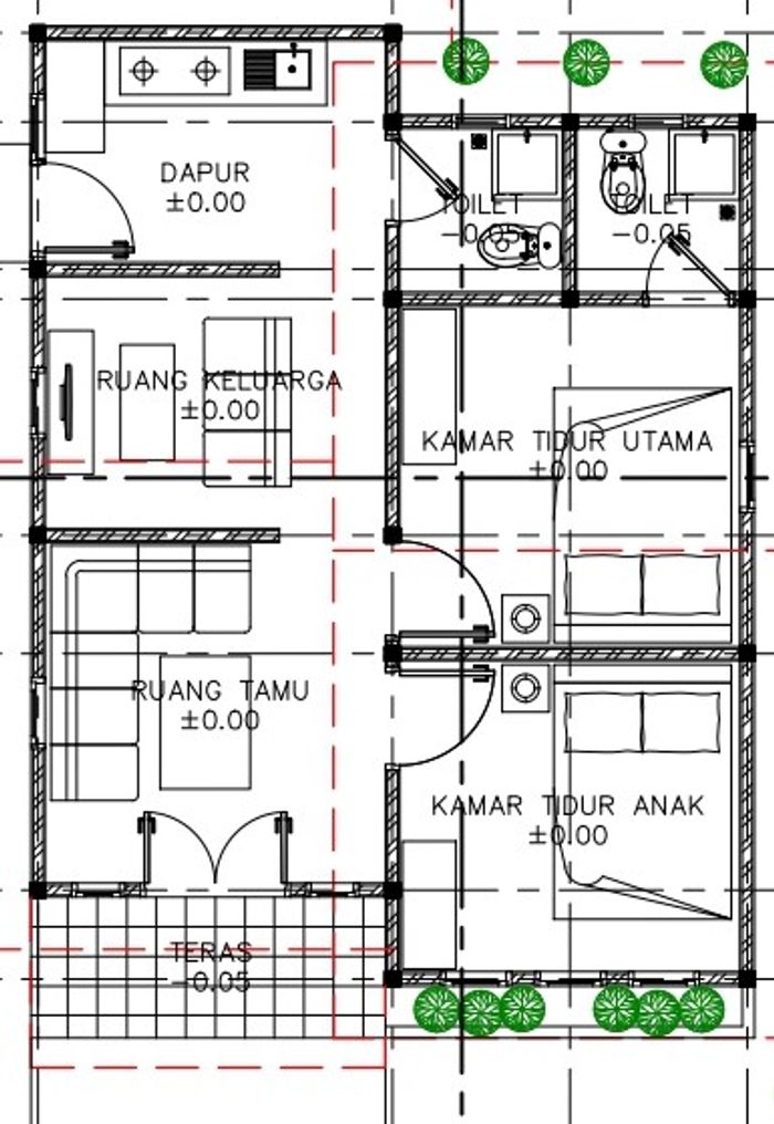 foto denah rumah tipe 45 perumahan GRAHA WIYATA ASRI II