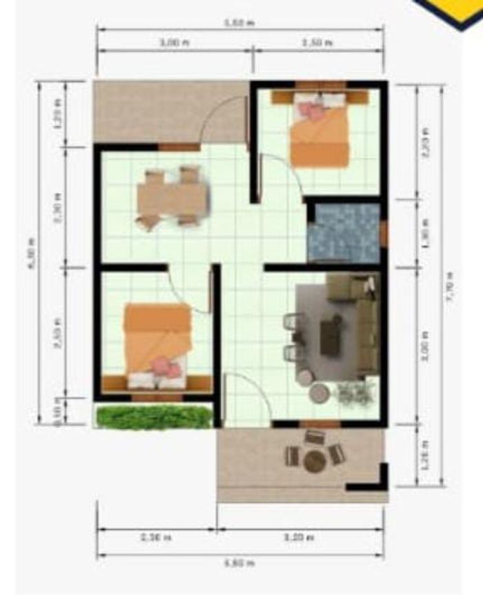 foto denah rumah tipe 36/100 perumahan GRIYA ALAS BARAT