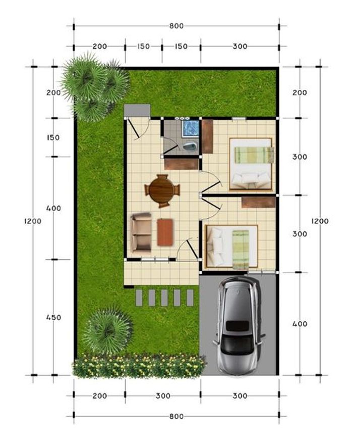 foto denah rumah tipe 36 perumahan GRAND CITRA MANDIRI 2 TAHAP 4