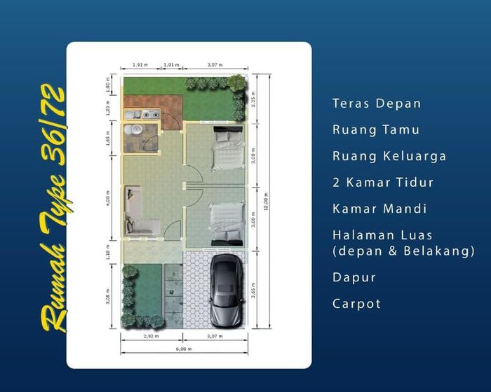 foto denah rumah tipe KOMERSIL perumahan KARTIKA KUSUMA RESIDENCE