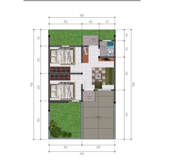 foto denah rumah tipe 28 perumahan BUMI GRIASADI CISEENG TAHAP 2