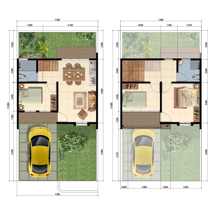 foto denah rumah tipe CASABLANCA 70/78 (L) MEI 22 perumahan PANJIBUWONO RESIDENCE